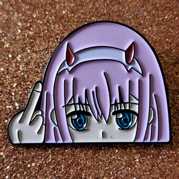 3/$20 Zero Two Middle Finger DARLING In The FRANXX Japan Anime Enamel Pin - Picture 1 of 3